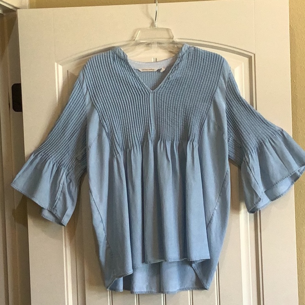 Soft surroundings denim like cotton top